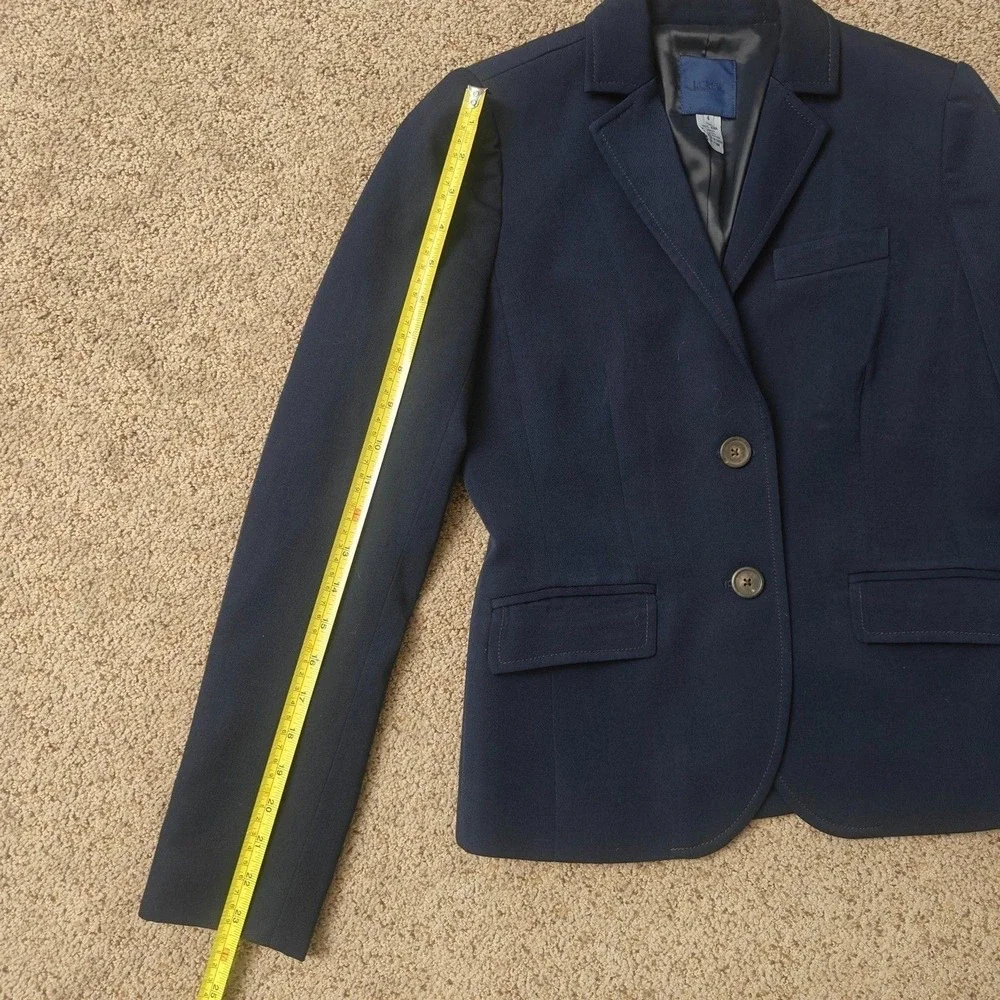J.Crew Blazer Womens 4 Navy Tailored‎ Wool 2Button NotchedLapel SingleBreasted